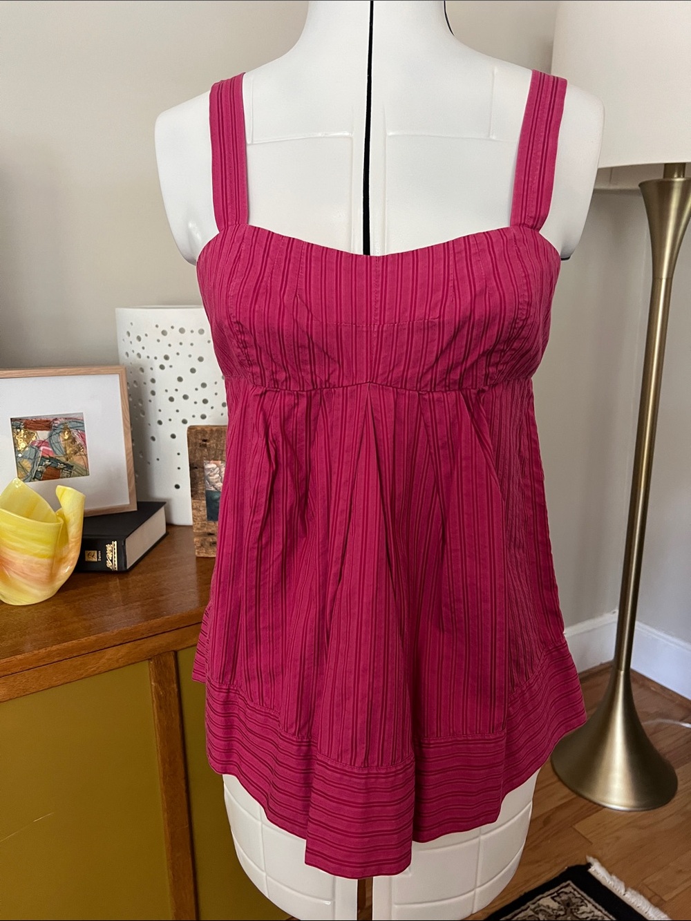 Vintage Y2K Marc by Marc Jacobs Fuchsia Pink Striped Empire Camisole